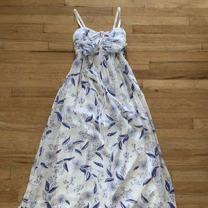 ALICE + OLIVIA SMOCKED SILK SLIP MAXI DRESS